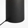 Lámpara de mesa LED recargable Topo, negra, altura 20 cm, atenuador metálico