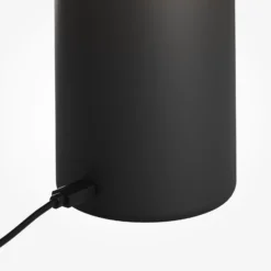 Lámpara de mesa LED recargable Topo, negra, altura 20 cm, atenuador metálico