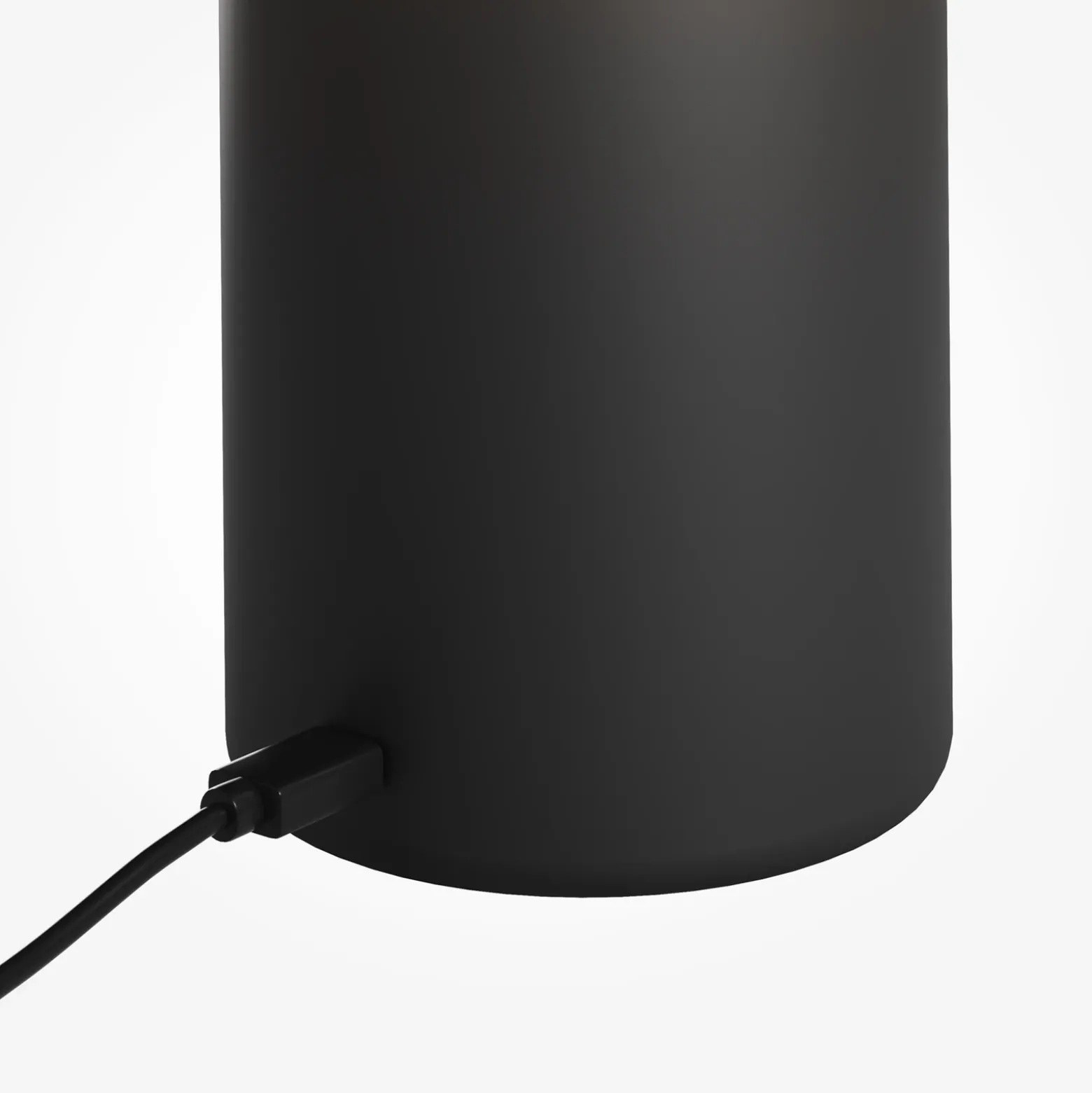 Lámpara de mesa LED recargable Topo, negra, altura 20 cm, atenuador metálico