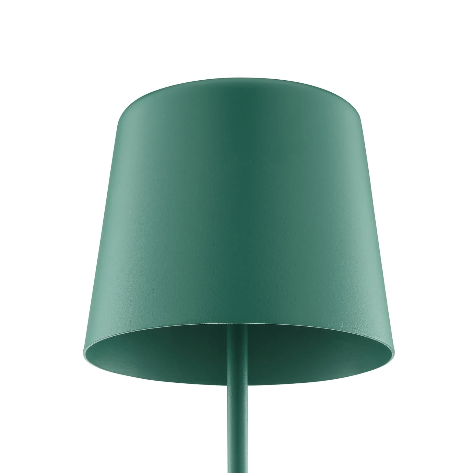 Lámpara de mesa LED recargable Kaami, verde, altura 37 cm, IP44, atenuable.