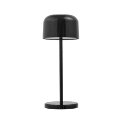 Lámpara de mesa LED recargable Quill, negra, 6 unidades, estación de carga