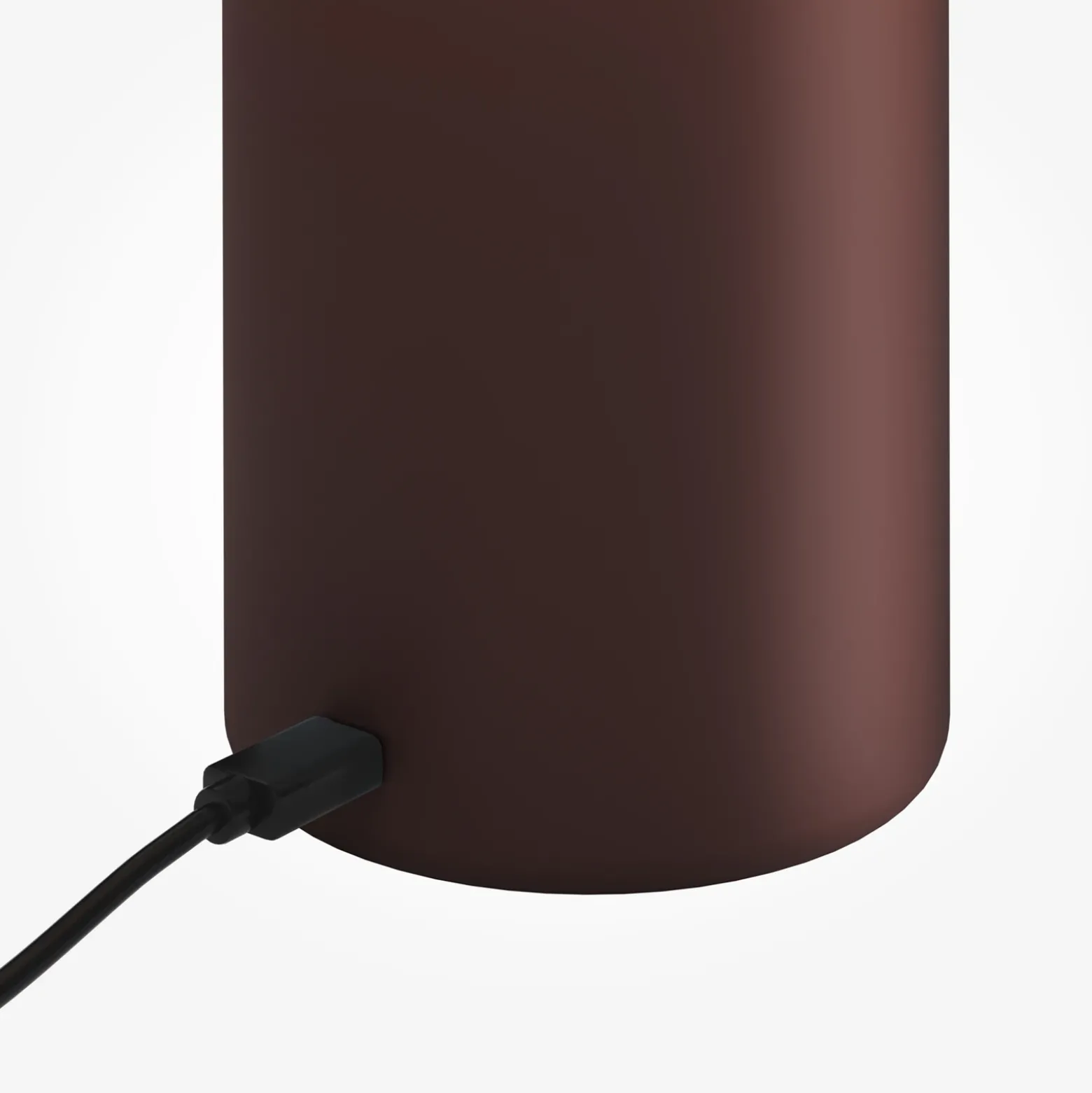 Lámpara de mesa LED recargable Topo, roja, altura 20 cm, metal, atenuador de