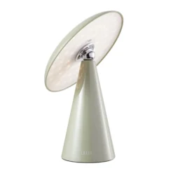 Lámpara de mesa LED recargable Beacon Kinoko, verde, 27 cm, CCT