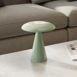 Lámpara de mesa LED recargable Beacon Kinoko, verde, 27 cm, CCT