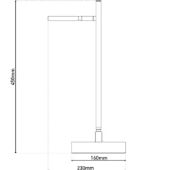 Lámpara de mesa LED recargable Lupa, negra Altura 45 cm Metal Touchdim