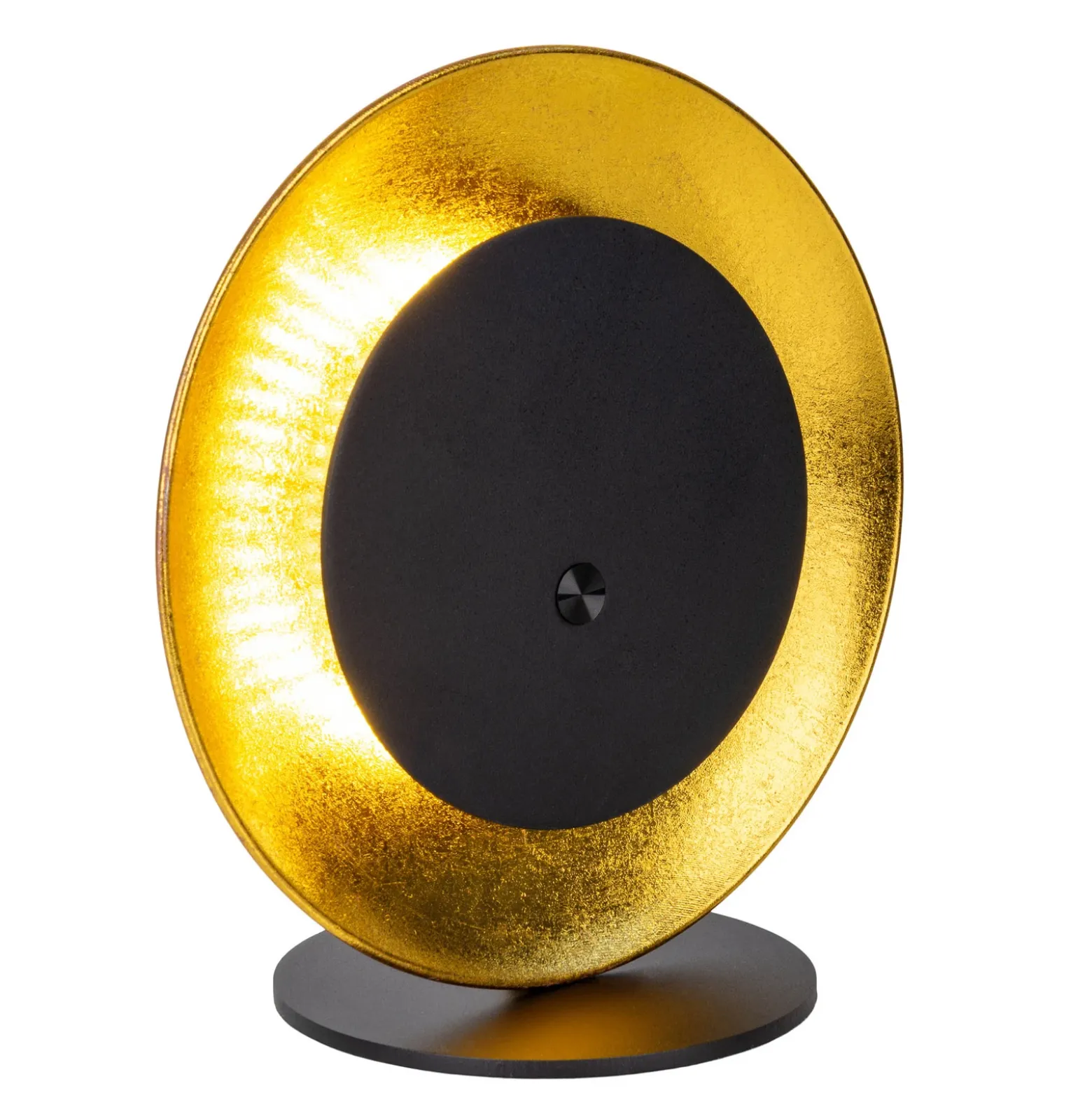 Lámpara de mesa LED recargable Solan, negro/dorado, solar, IP54
