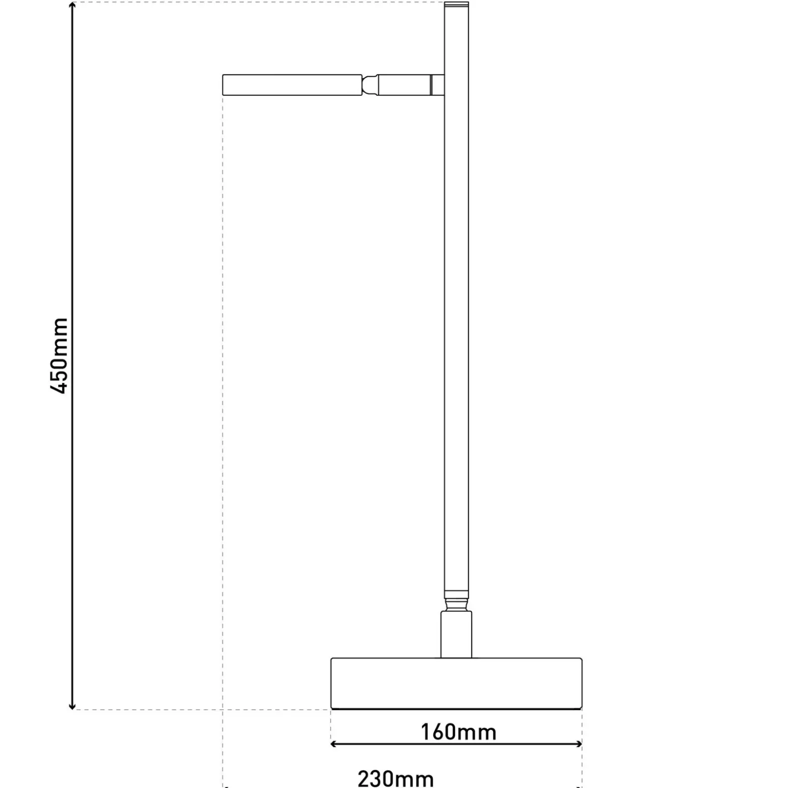 Lámpara de mesa LED recargable Lupa, blanca, altura 45 cm, metal, touchdim