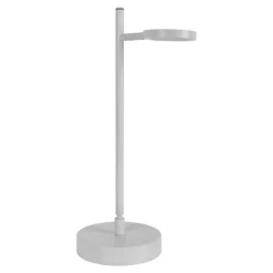 Lámpara de mesa LED recargable Lupa, blanca, altura 45 cm, metal, touchdim