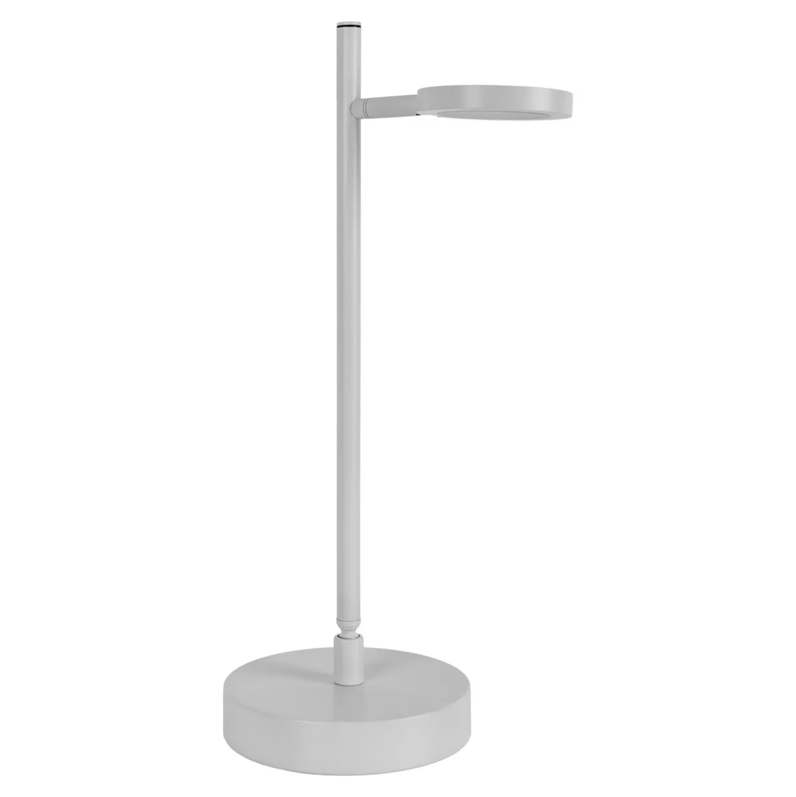 Lámpara de mesa LED recargable Lupa, blanca, altura 45 cm, metal, touchdim