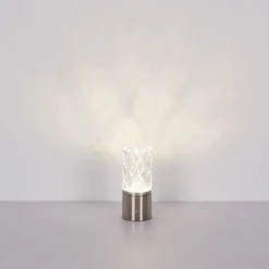 Lámpara de mesa LED recargable Lunki, color latón, altura 19 cm, CCT