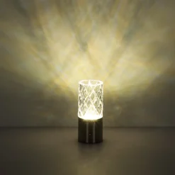 Lámpara de mesa LED recargable Lunki, color latón, altura 19 cm, CCT