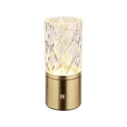 Lámpara de mesa LED recargable Lunki, color latón, altura 19 cm, CCT