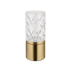 Lámpara de mesa LED recargable Lunki, color latón, altura 19 cm, CCT