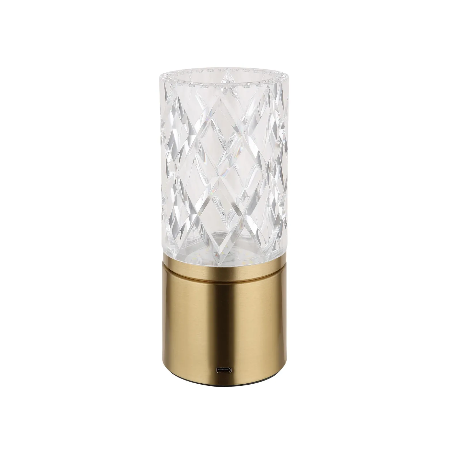 Lámpara de mesa LED recargable Lunki, color latón, altura 19 cm, CCT