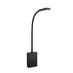 Lámpara de mesa LED recargable Cielo, negro, altura 56 cm, plástico