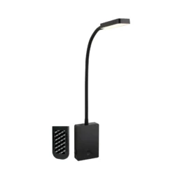 Lámpara de mesa LED recargable Cielo, negro, altura 56 cm, plástico