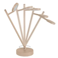 Lámpara de mesa LED recargable Lupa, beige, altura 45 cm, metal touchdim