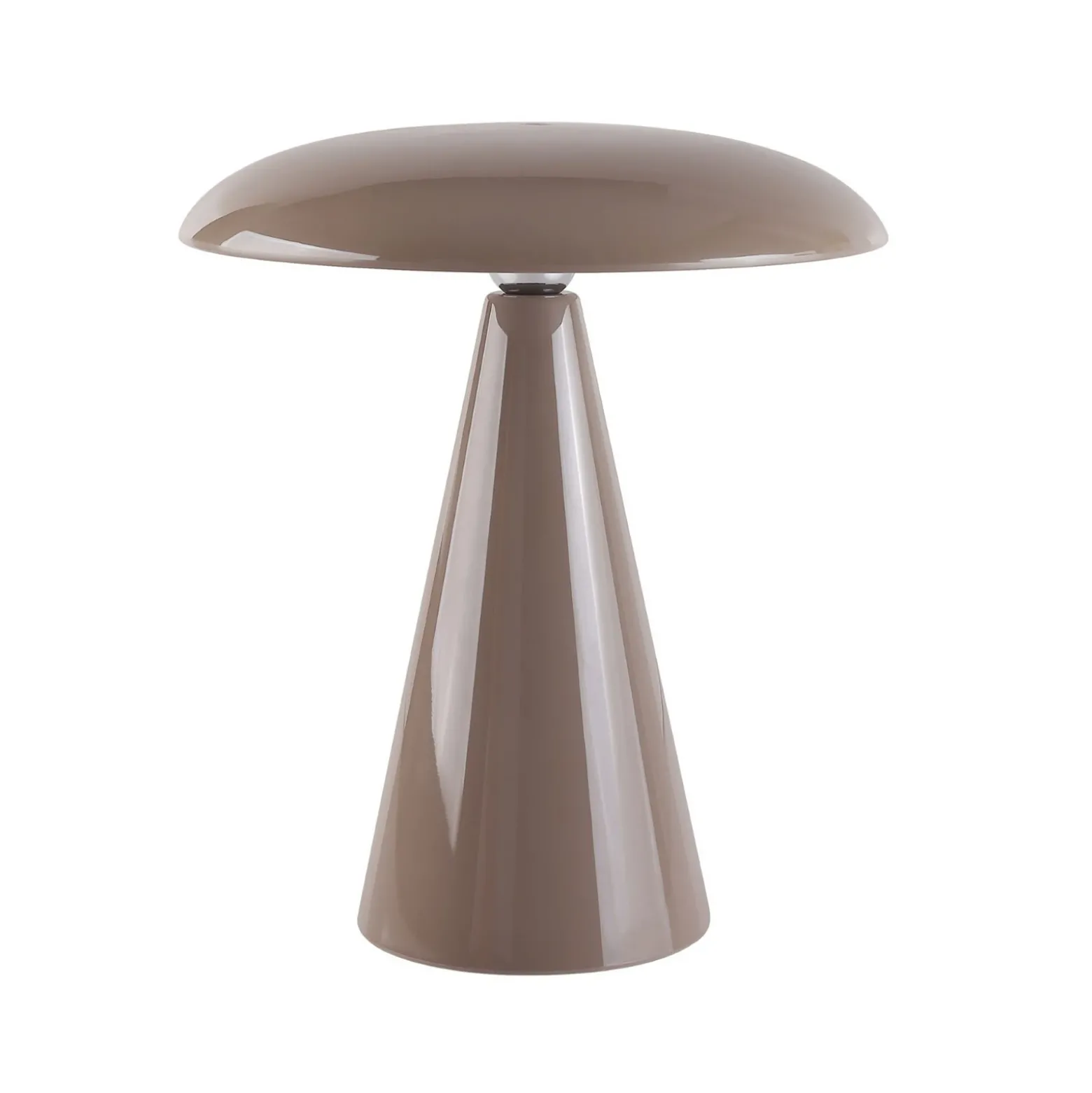Lámpara de mesa LED recargable Beacon Kinoko, marrón, 27 cm, CCT