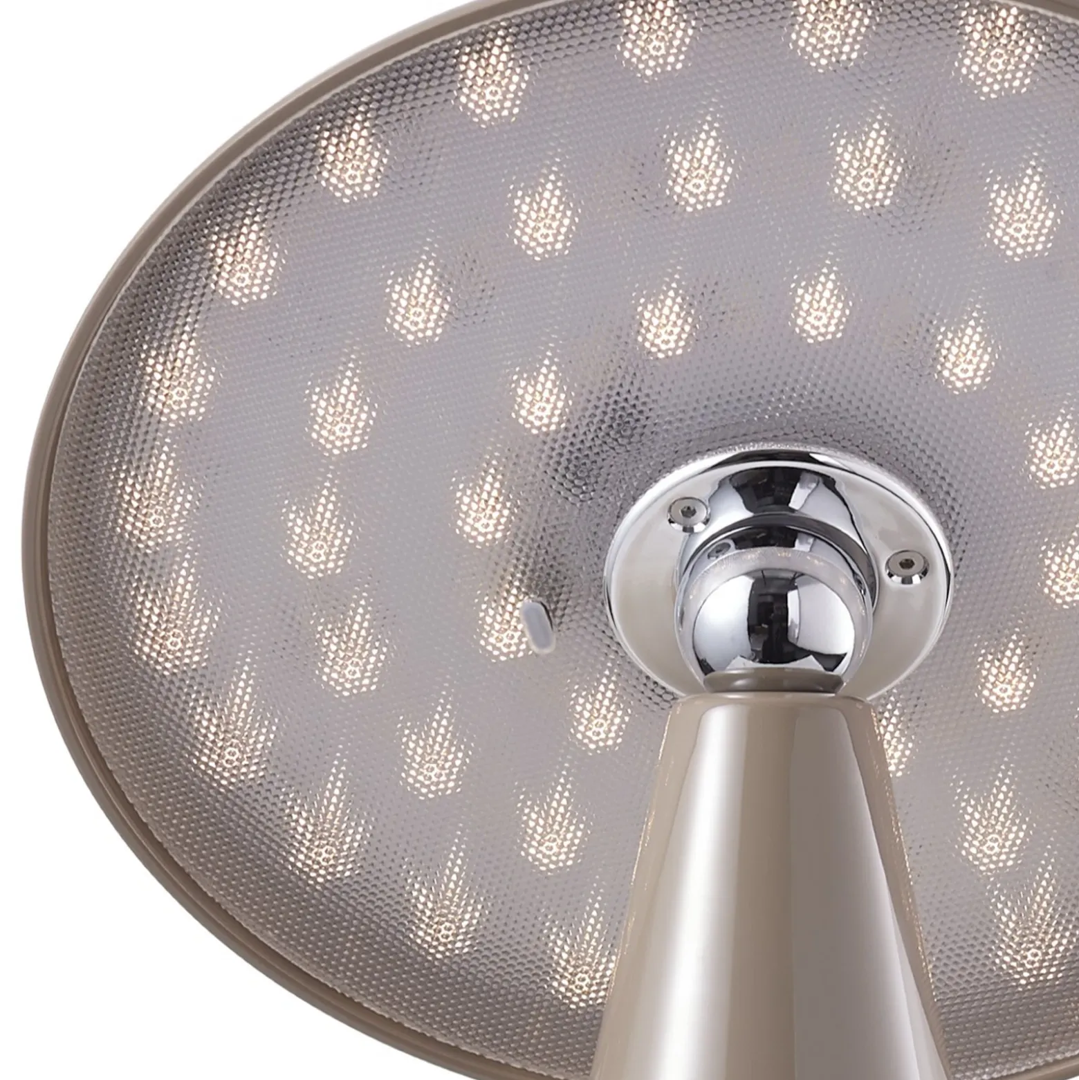 Lámpara de mesa LED recargable Beacon Kinoko, marrón, 27 cm, CCT