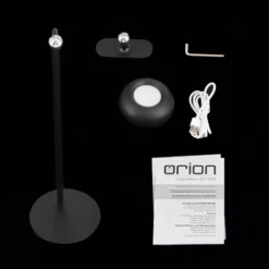 Lámpara de mesa LED recargable Kerby, negra, altura 40 cm, acero/aluminio