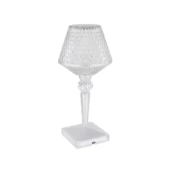 Lámpara de mesa LED recargable Gixi, efecto transparente/cristal, CCT