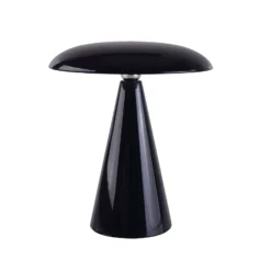 Lámpara de mesa LED recargable Beacon Kinoko, negra, 27 cm, CCT