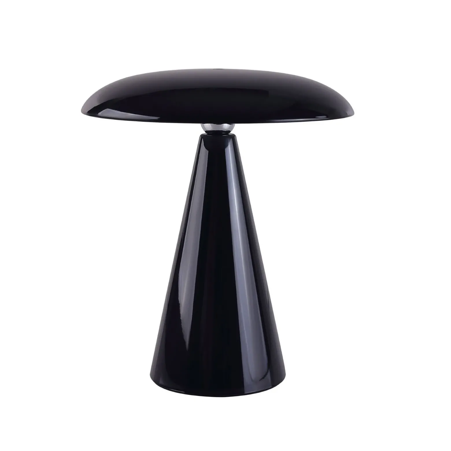 Lámpara de mesa LED recargable Beacon Kinoko, negra, 27 cm, CCT