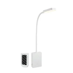 Lámpara de mesa LED recargable Cielo, blanca, altura 56 cm, plástico