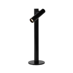 Lámpara de mesa LED recargable Antrim, negra, 1 luz, IP54, atenuable