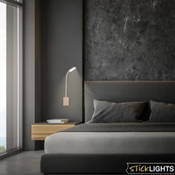 Lámpara de mesa LED recargable Cielo, beige, altura 56 cm, plástico