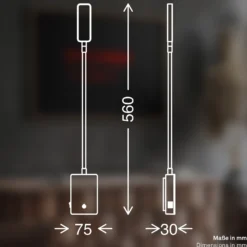 Lámpara de mesa LED recargable Cielo, beige, altura 56 cm, plástico