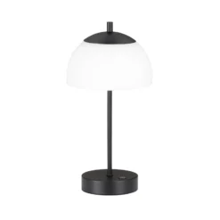 Lámpara de mesa LED recargable Riva, negra, CCT, atenuable, altura 35cm