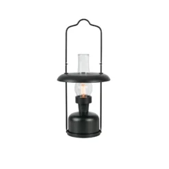 Lámpara de mesa LED recargable Markslöjd Fanos, negro, atenuable, IP44