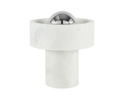 lámpara de mesa LED recargable Stone de Tom Dixon, color plateado, 19 cm