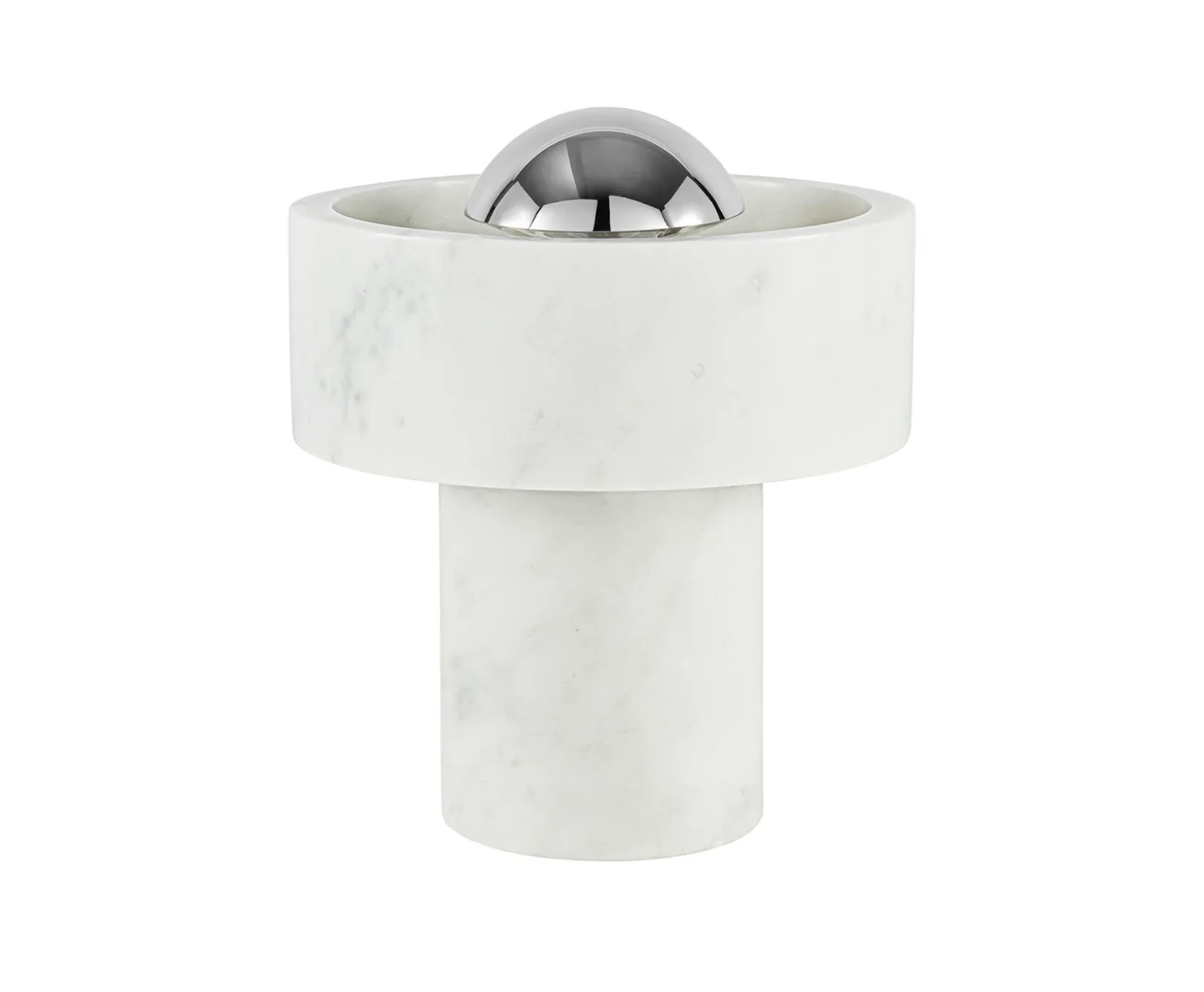 lámpara de mesa LED recargable Stone de Tom Dixon, color plateado, 19 cm
