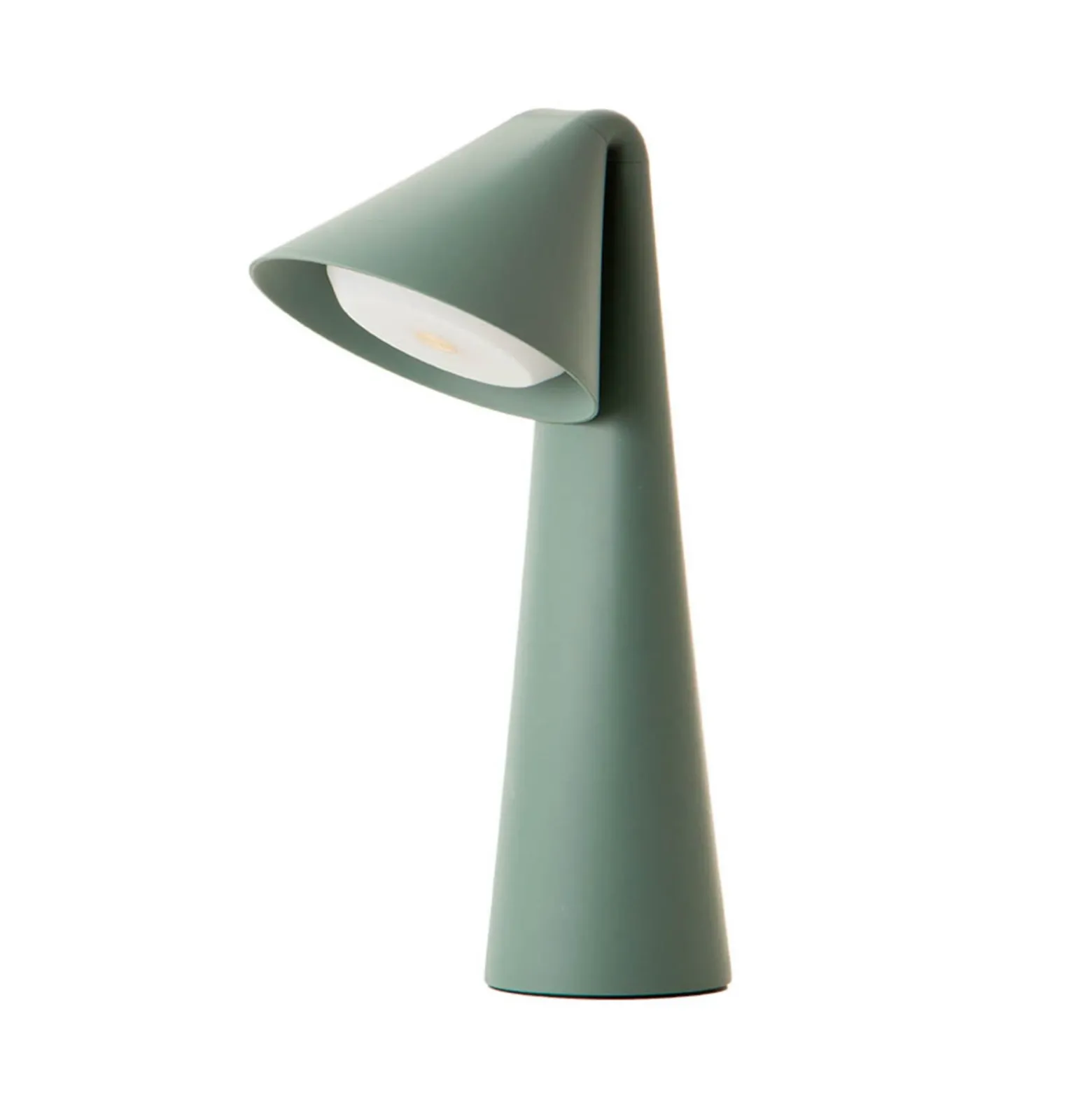 Lámpara de mesa LED recargable FRANDSEN Ami, verde, 32 cm, atenuable