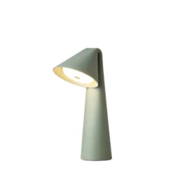 Lámpara de mesa LED recargable FRANDSEN Ami, verde, 32 cm, atenuable
