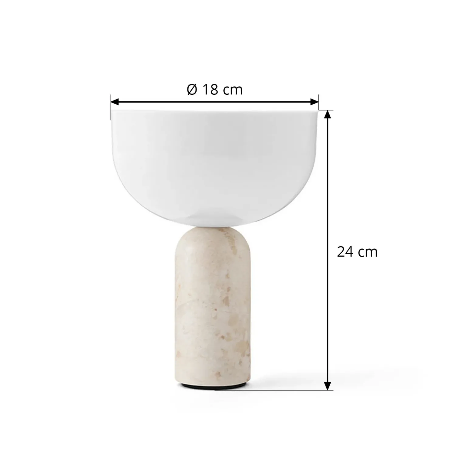 Lámpara de mesa LED recargable New Works Kizu, beige, mármol, atenuable