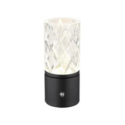 Lámpara de mesa LED recargable Lunki, negro mate, altura 19 cm, CCT