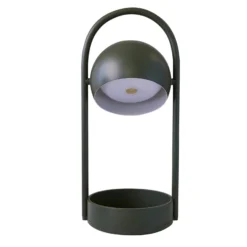 Lámpara de mesa LED recargable FRANDSEN Ball Portable, verde oliva, acero
