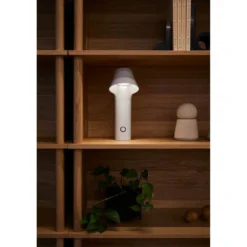 lámpara de mesa LED recargable LOOM DESIGN Willow, blanca, aluminio, IP54