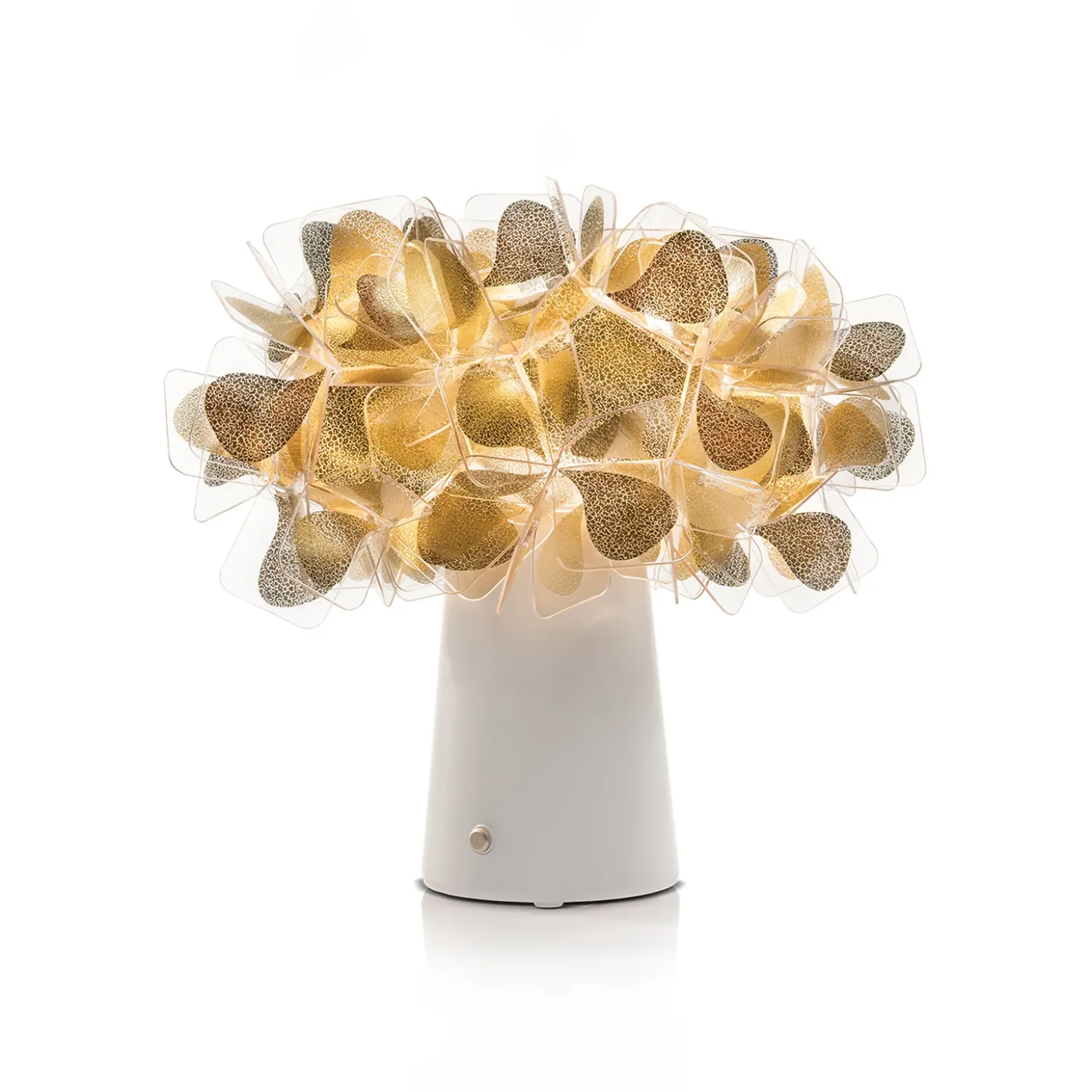 lámpara de mesa LED recargable Slamp Clizia Mama Non Mama dorada/blanca