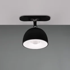 Lámpara de mesa LED recargable Maxima, negra, altura 41 cm, plástico