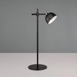 Lámpara de mesa LED recargable Maxima, negra, altura 41 cm, plástico