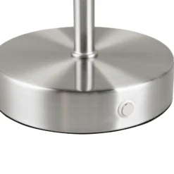 Lámpara de mesa LED recargable Jeff, color níquel, altura 30 cm, metal