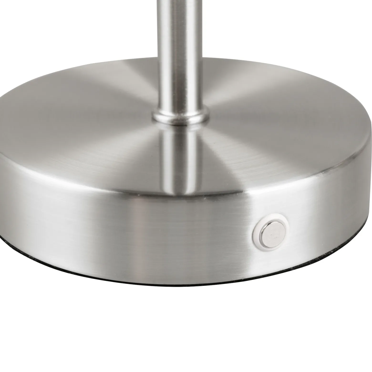 Lámpara de mesa LED recargable Jeff, color níquel, altura 30 cm, metal