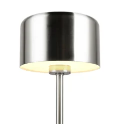 Lámpara de mesa LED recargable Jeff, color níquel, altura 30 cm, metal