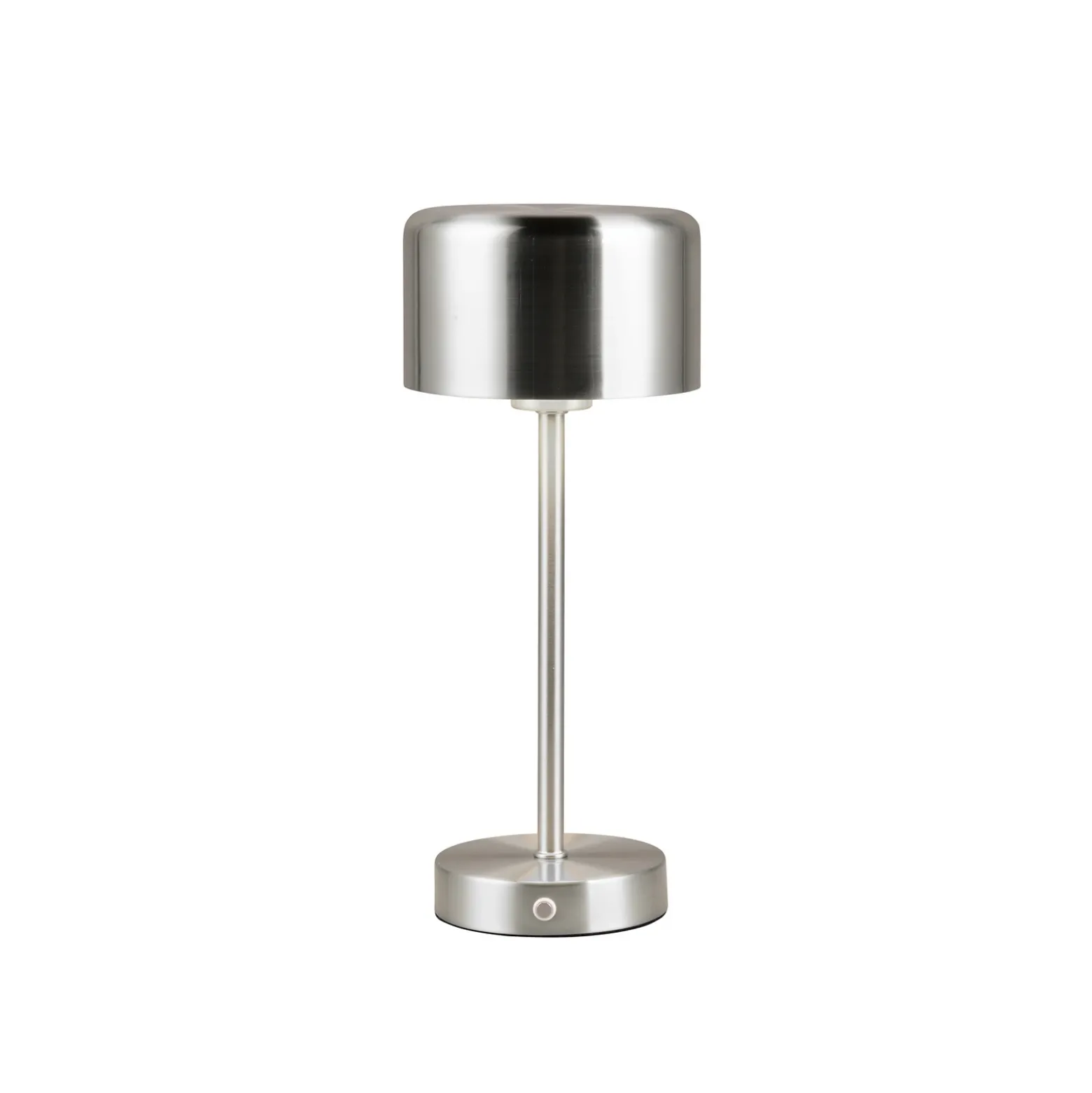 Lámpara de mesa LED recargable Jeff, color níquel, altura 30 cm, metal