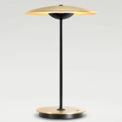 Lámpara de mesa LED recargable MARSET «Ginger», aluminio, latón, atenuable.