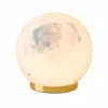 Lámpara de mesa LED recargable Luna, blanco mármol/dorado, 12 cm, atenuable
